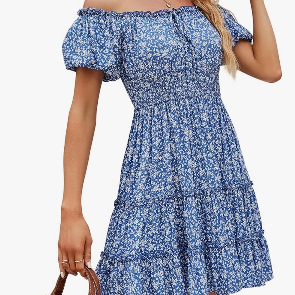 Blue floral dress